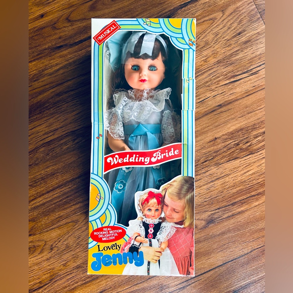 1960’s Lovely Jenny Musical Rocking Motion Wedding Bride Doll- New With Open Box